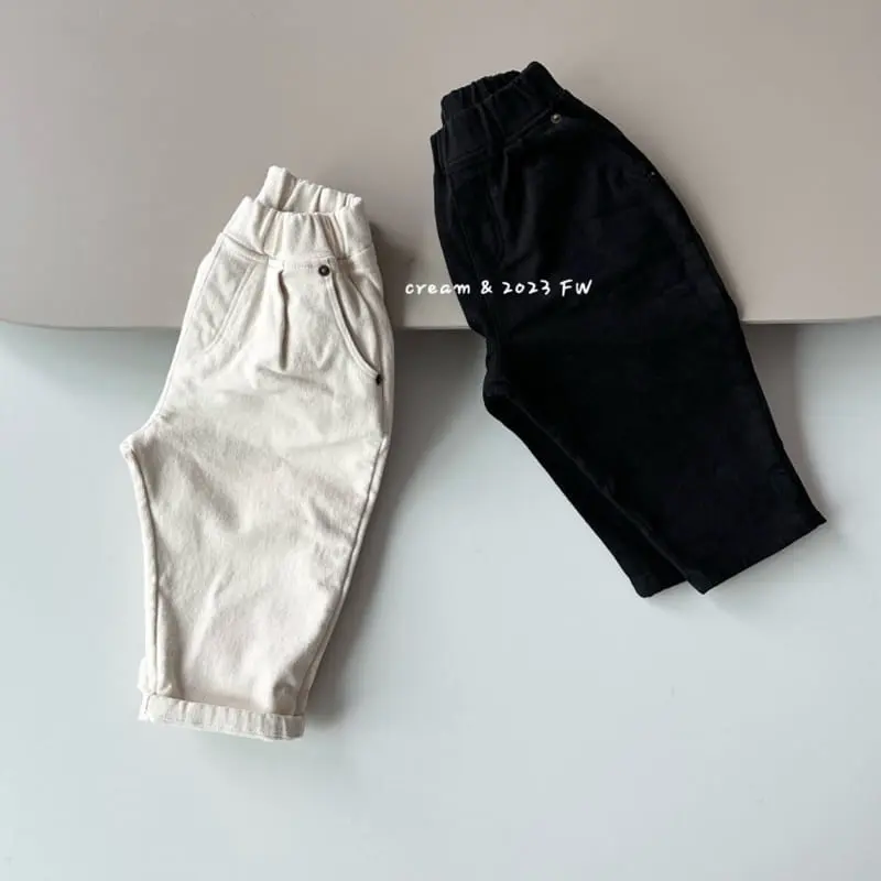 Cream Bbang - Korean Children Fashion - #kidzfashiontrend - Fleece Cotton Baggy Pants