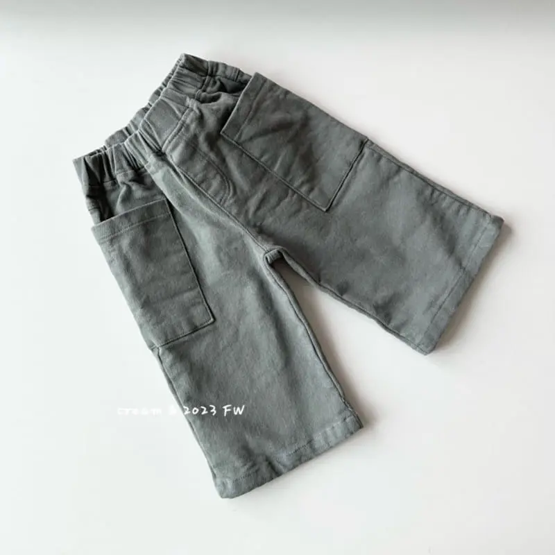 Cream Bbang - Korean Children Fashion - #magicofchildhood - Fleece Big Pocket Wide Pants - 6