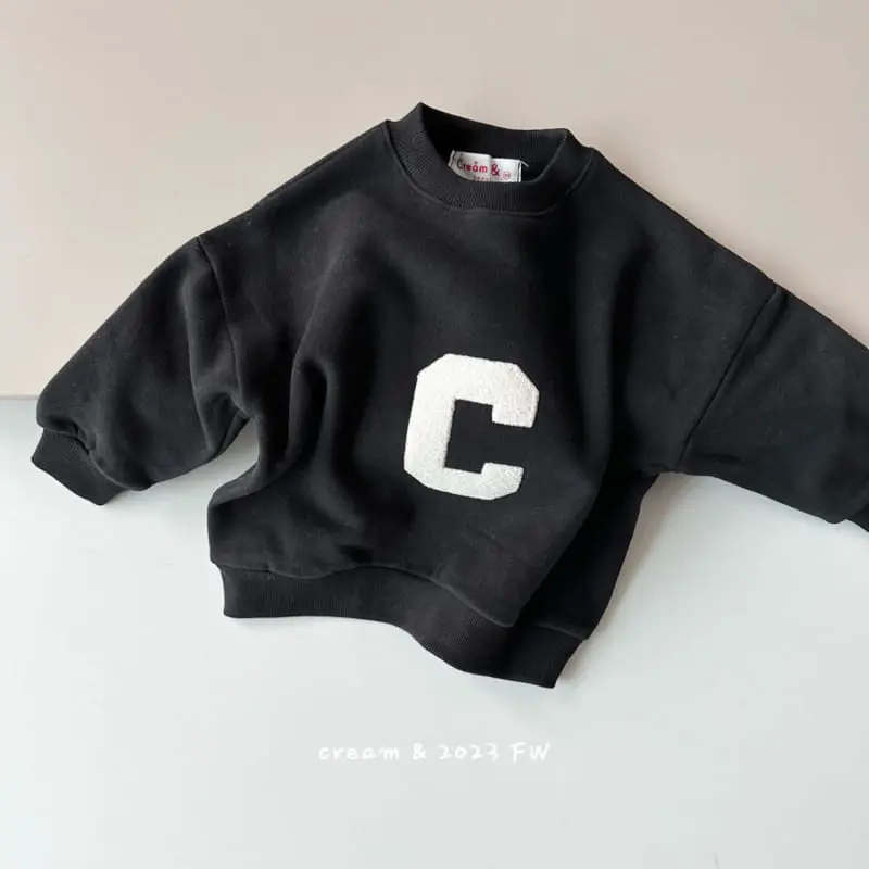 Cream Bbang - Korean Children Fashion - #magicofchildhood - Fleece Front Back Embroidery Sweatshirt - 5