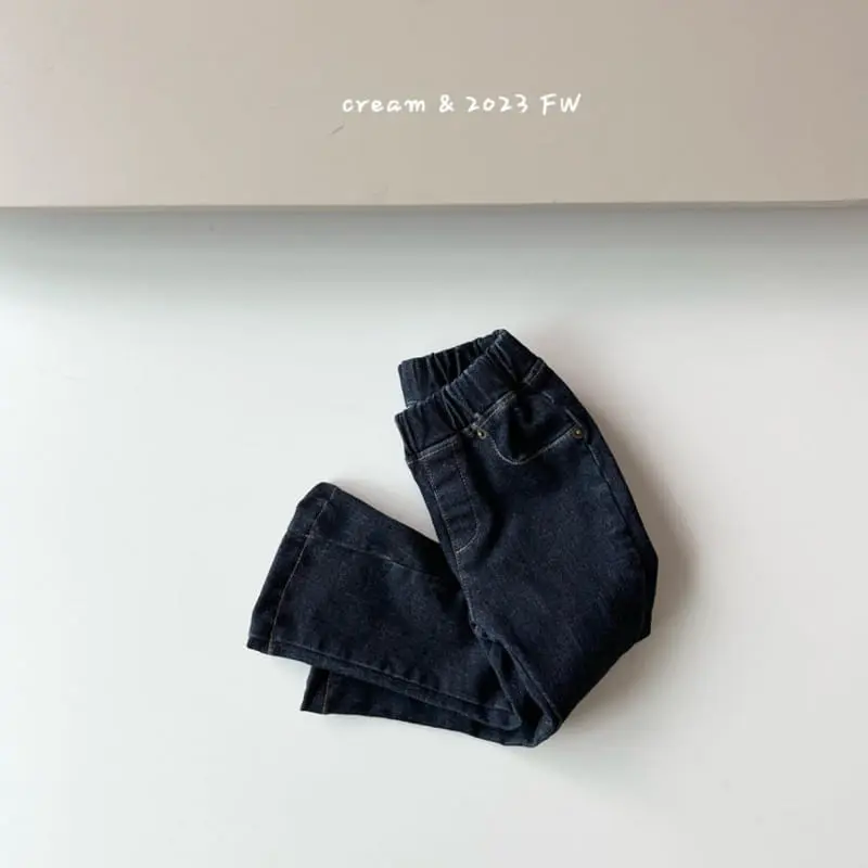 Cream Bbang - Korean Children Fashion - #minifashionista - Fleece Denim Bootscut pants