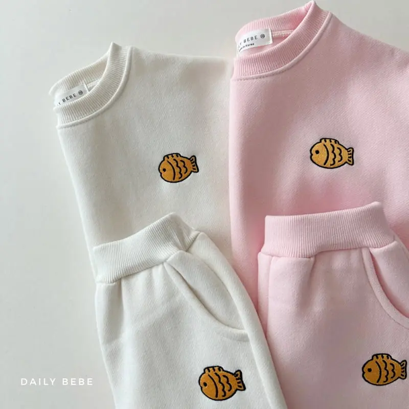 Daily Bebe - Korean Children Fashion - #childofig - Fish Bread Top Bottom Set - 3