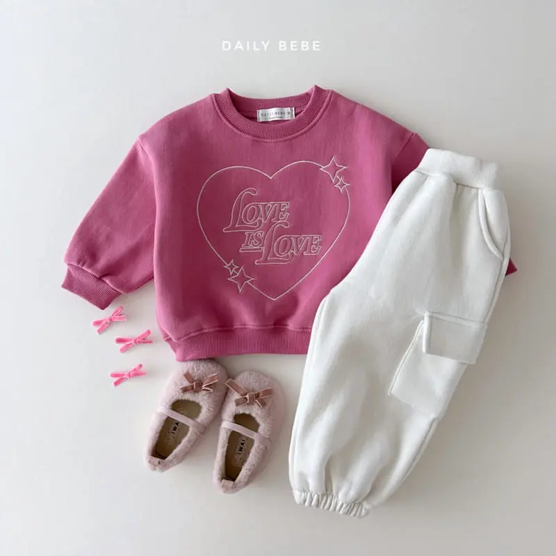 Daily Bebe - Korean Children Fashion - #designkidswear - Love Is Sweatshirt - 3