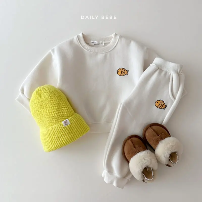 Daily Bebe - Korean Children Fashion - #minifashionista - Fish Bread Top Bottom Set
