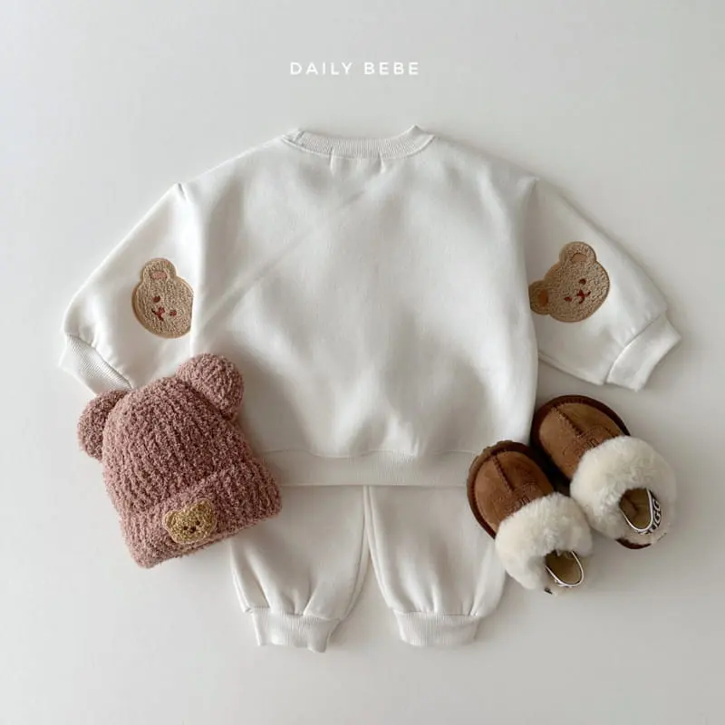 Daily Bebe - Korean Children Fashion - #prettylittlegirls - Bear Patch Top Bottom Set - 5