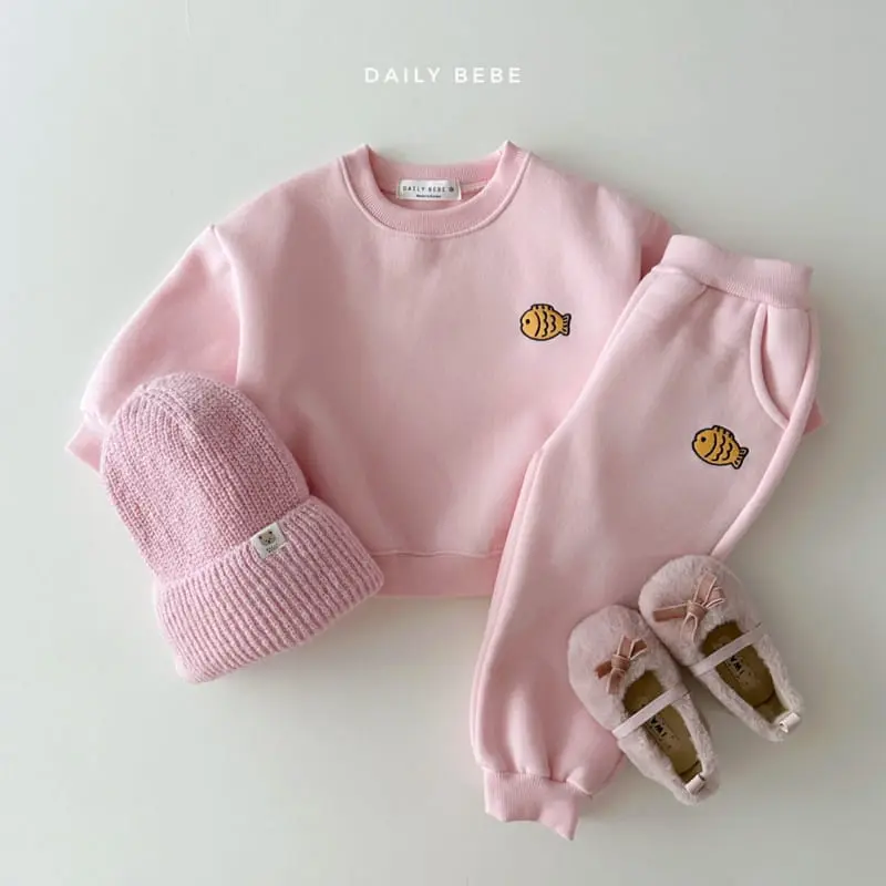 Daily Bebe - Korean Children Fashion - #prettylittlegirls - Fish Bread Top Bottom Set - 2