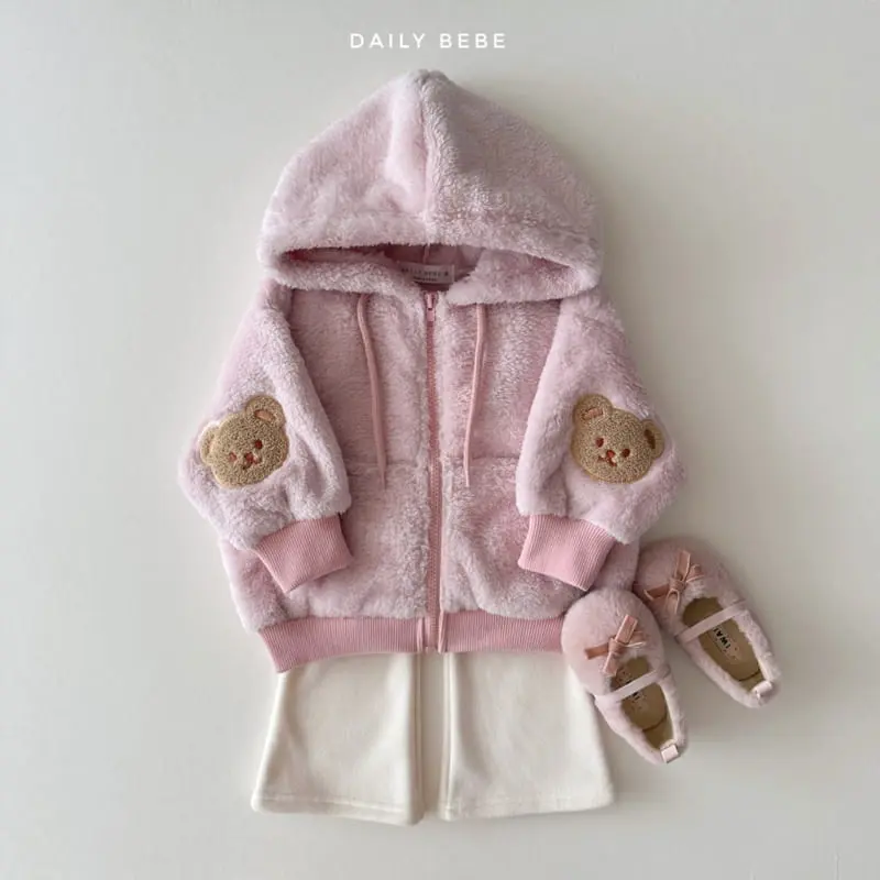 Daily Bebe - Korean Children Fashion - #toddlerclothing - Bear Patch Fleece Jacket - 8