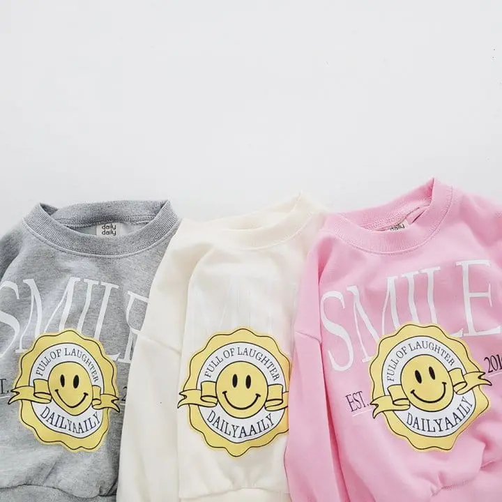 Daily Daily - Korean Children Fashion - #fashionkids - Kids Daily Smile Top Bottom Set - 7