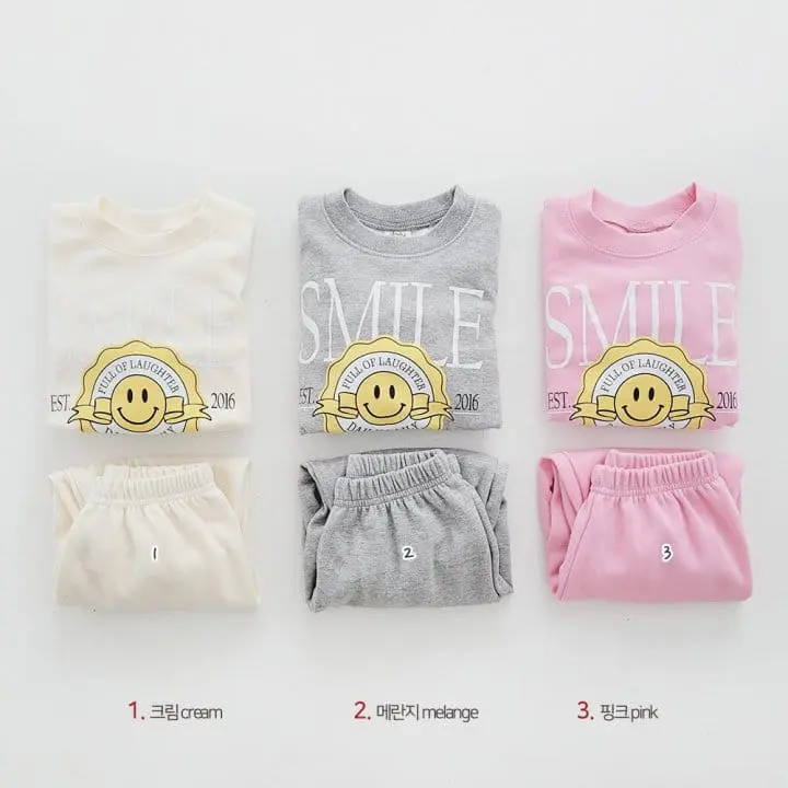 Daily Daily - Korean Children Fashion - #prettylittlegirls - Kids Daily Smile Top Bottom Set
