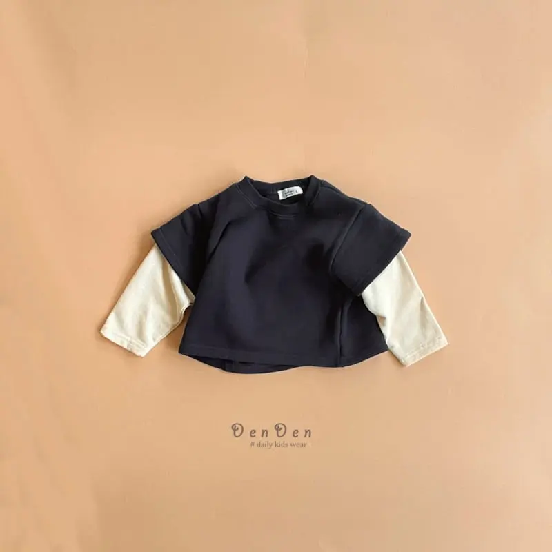 Denden - Korean Children Fashion - #kidsshorts - Label Sleeves Tee - 3