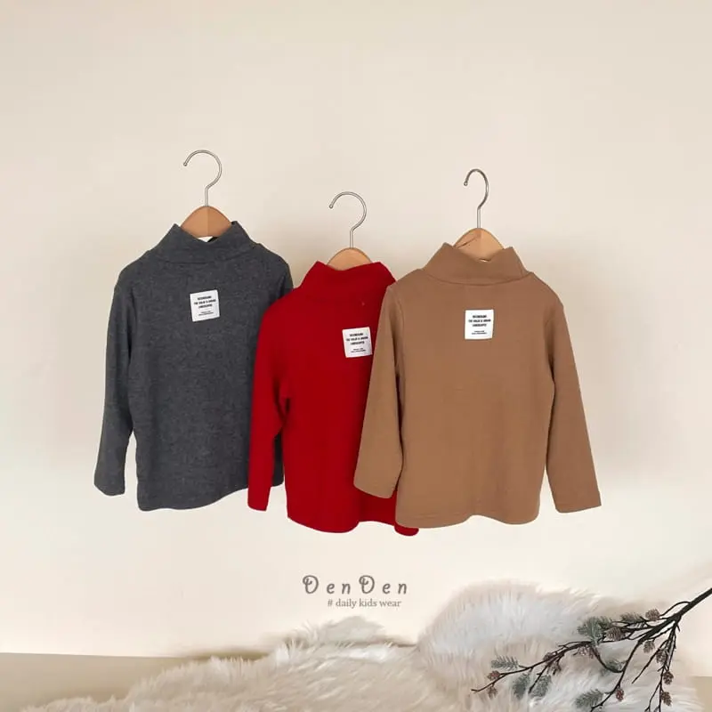 Denden - Korean Children Fashion - #kidsshorts - Lavel Turtleneck Tee
