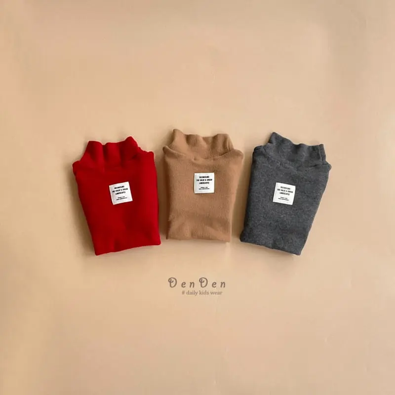 Denden - Korean Children Fashion - #kidzfashiontrend - Lavel Turtleneck Tee - 3