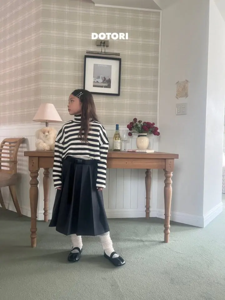 Dotori - Korean Children Fashion - #childrensboutique - Wrinkle Belt Long Skirt - 9