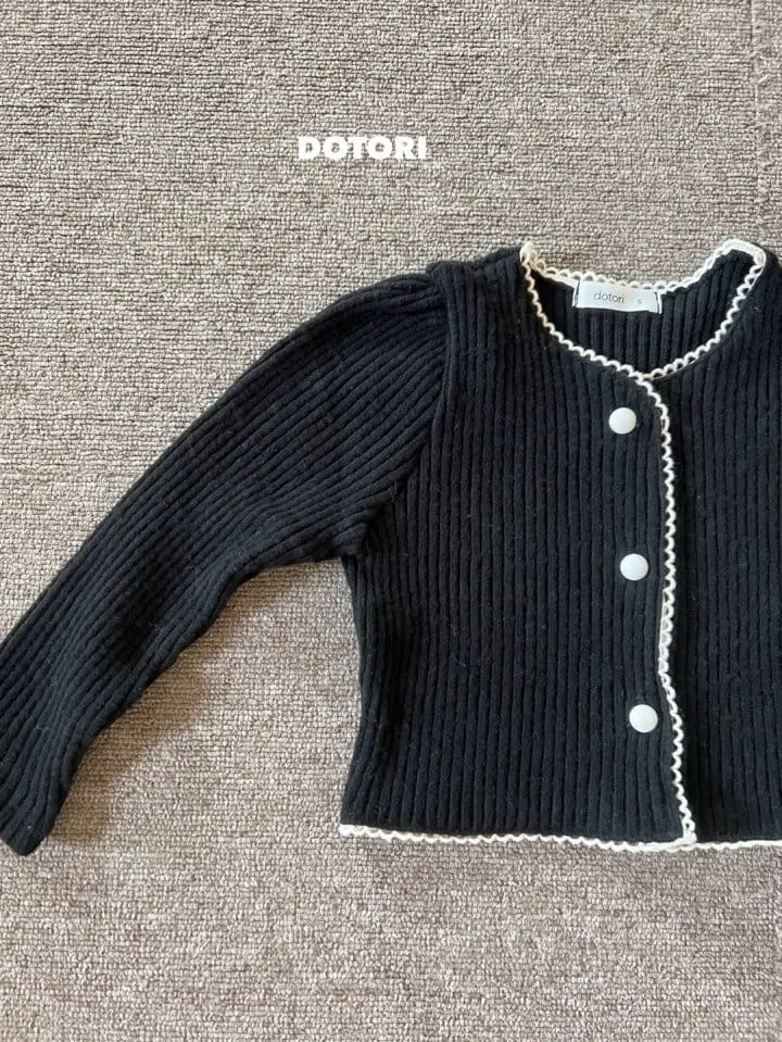 Dotori - Korean Children Fashion - #kidzfashiontrend - Rib Pearl Cardigan - 3
