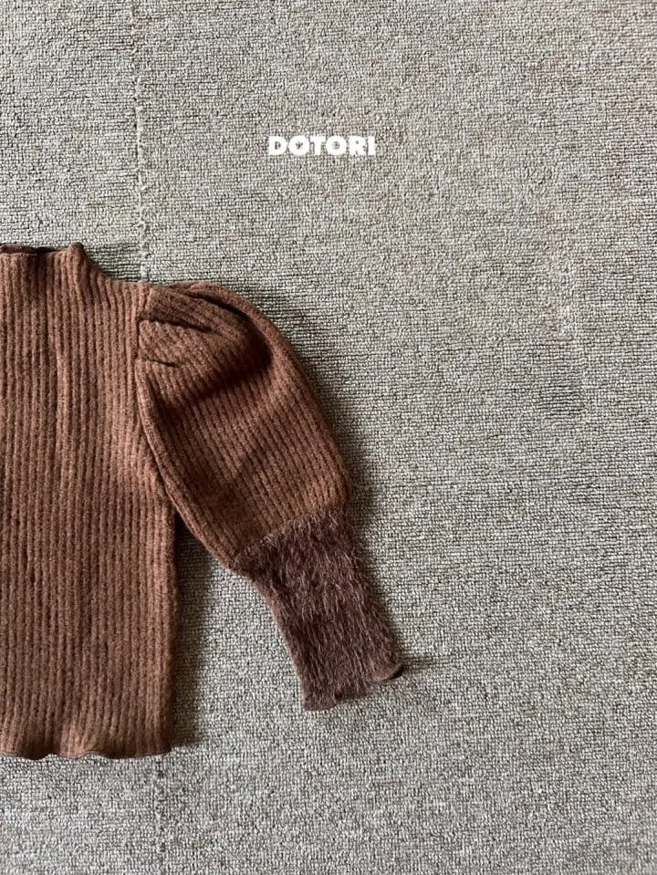 Dotori - Korean Children Fashion - #minifashionista - Lace Sleeves Puff Tee - 2