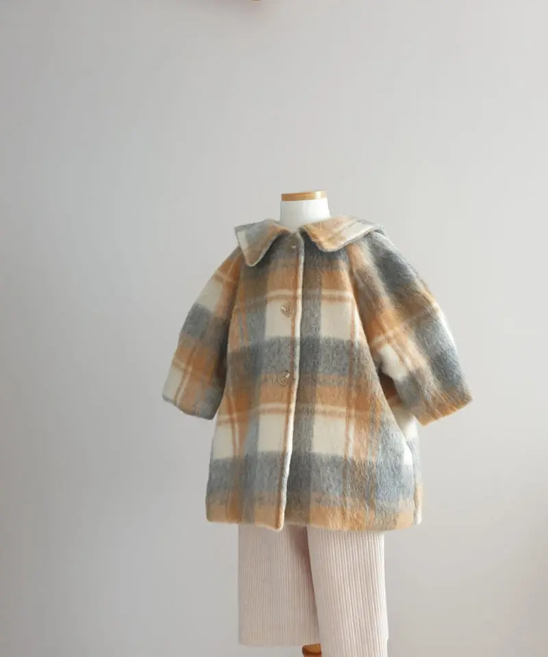 Eclair - Korean Children Fashion - #prettylittlegirls - Check Coat - 4