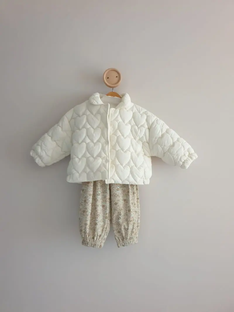 Eclair - Korean Children Fashion - #todddlerfashion - Heart Padding Jacket - 2