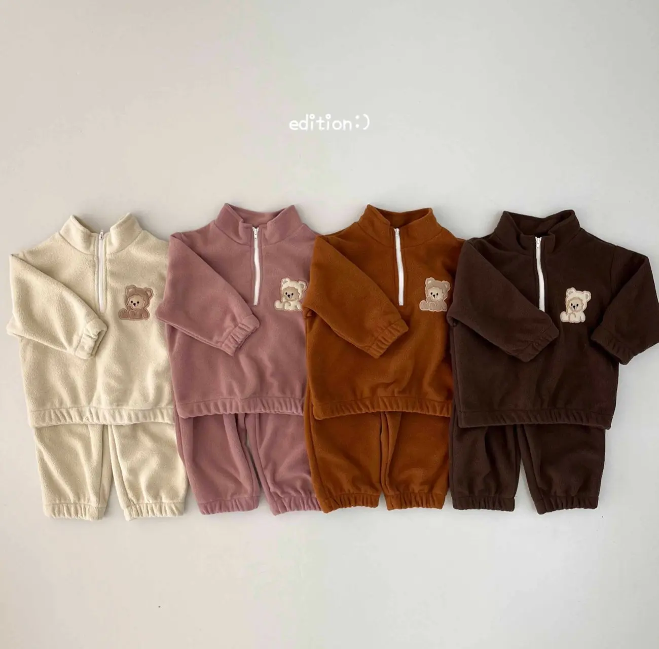 Edition - Korean Children Fashion - #kidzfashiontrend - Balloon Bear Fleece Set