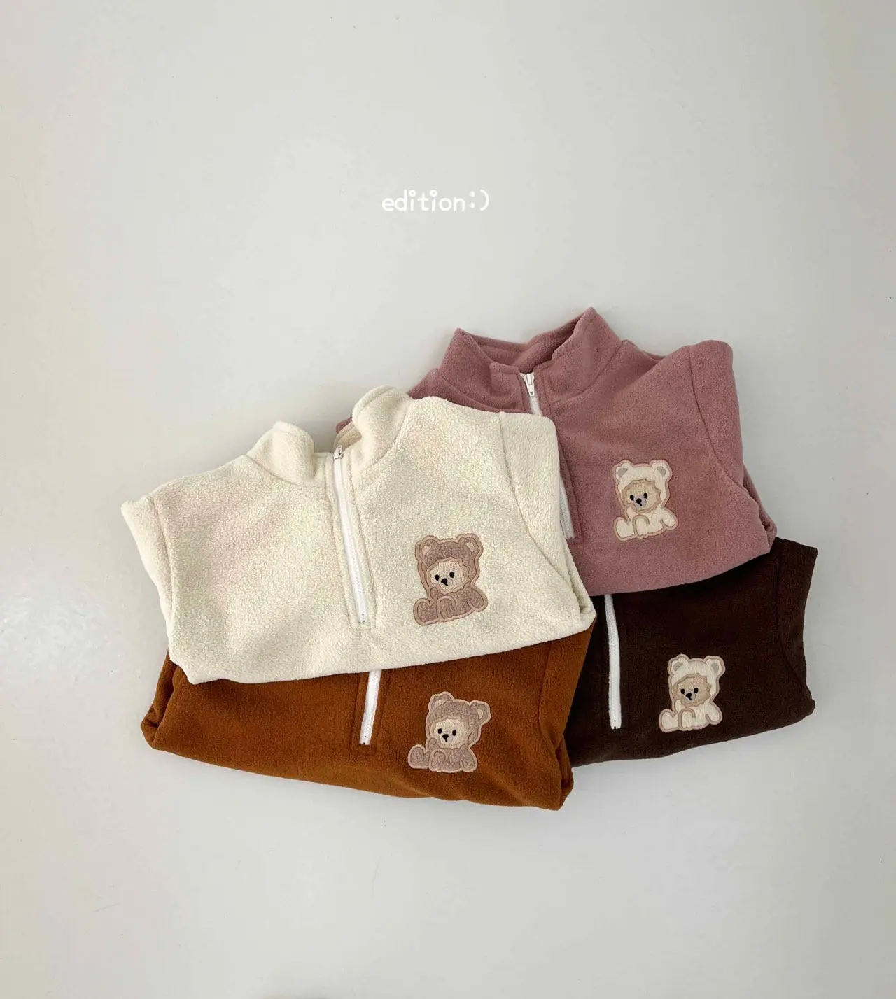 Edition - Korean Children Fashion - #littlefashionista - Balloon Bear Fleece Set - 3