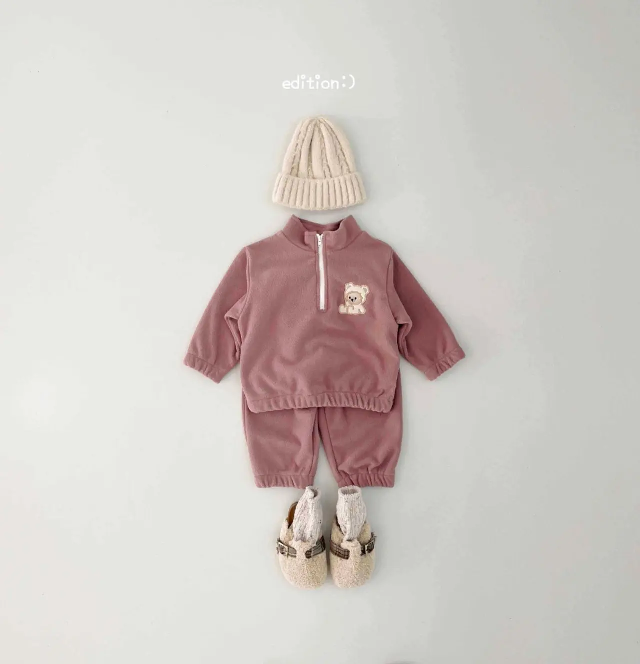Edition - Korean Children Fashion - #littlefashionista - Balloon Bear Fleece Set - 4
