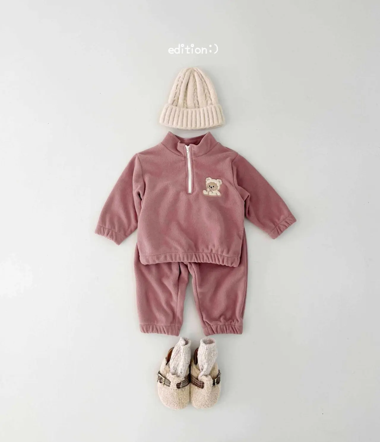 Edition - Korean Children Fashion - #minifashionista - Balloon Bear Fleece Set - 5