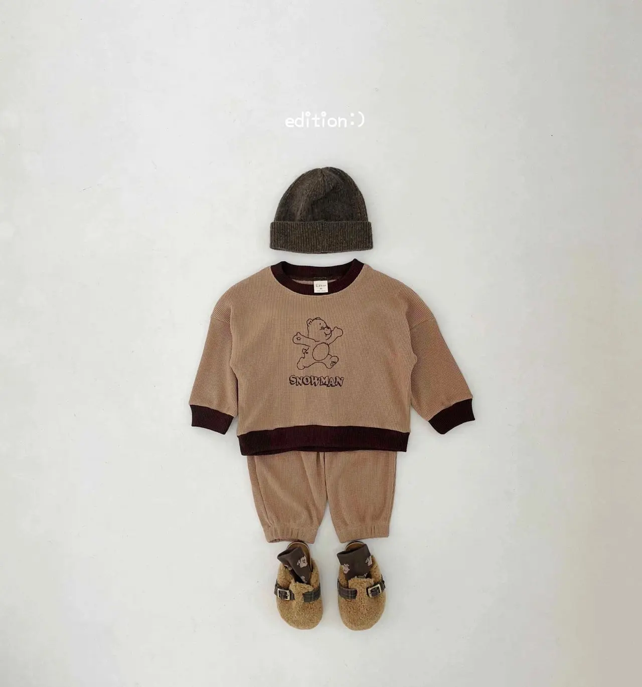 Edition - Korean Children Fashion - #magicofchildhood - Waffle Piping Bear Set - 4