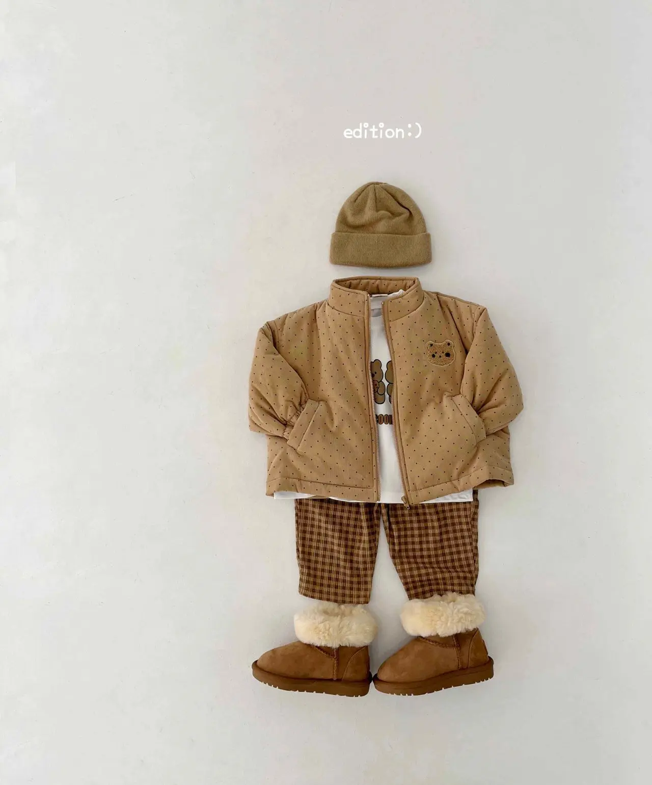 Edition - Korean Children Fashion - #prettylittlegirls - Cookie Bear Check Set - 9