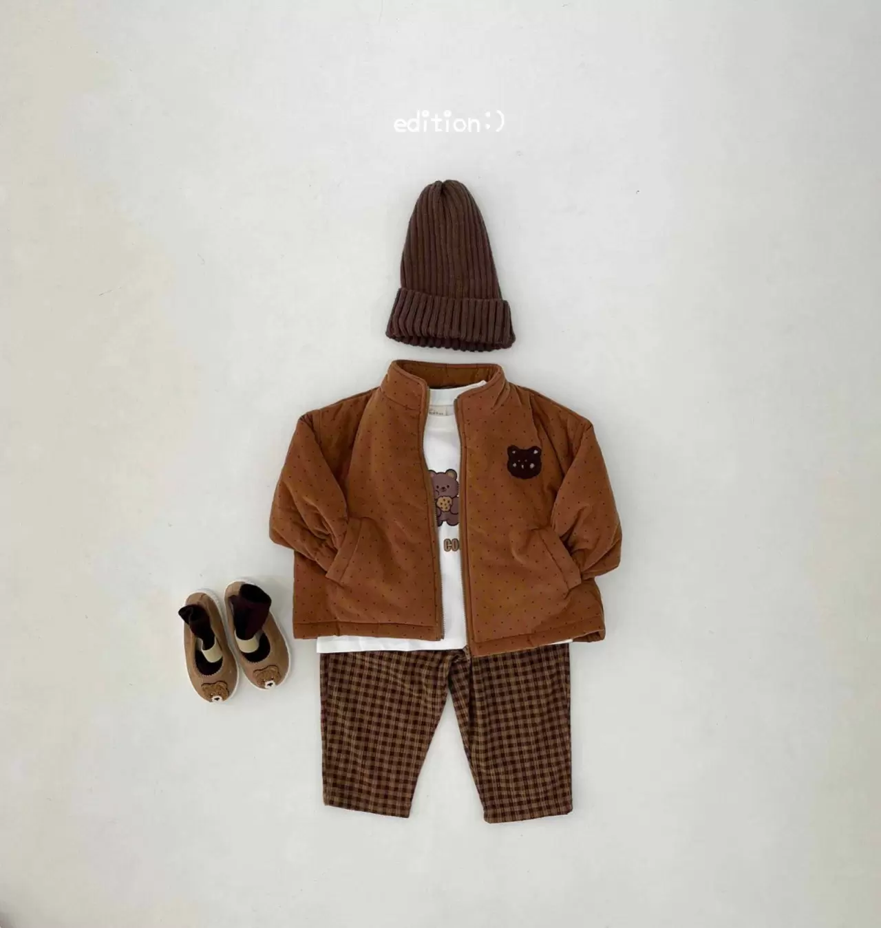 Edition - Korean Children Fashion - #stylishchildhood - Cookie Bear Check Set - 12