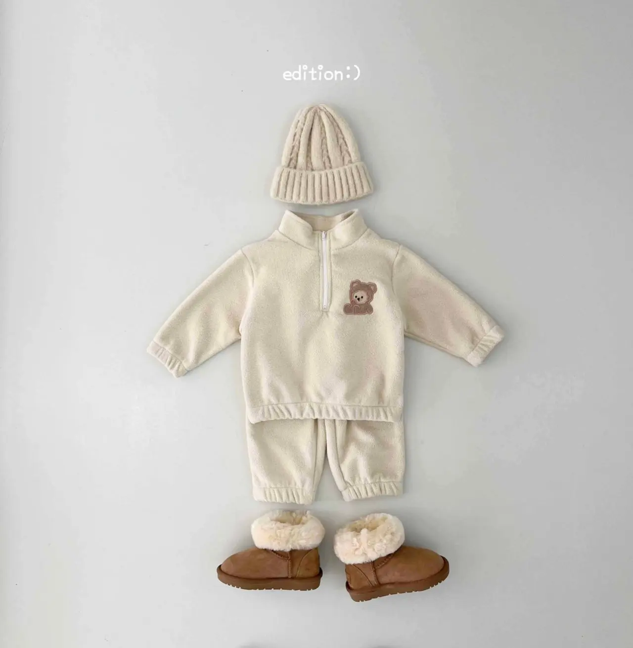 Edition - Korean Children Fashion - #todddlerfashion - Balloon Bear Fleece Set - 7