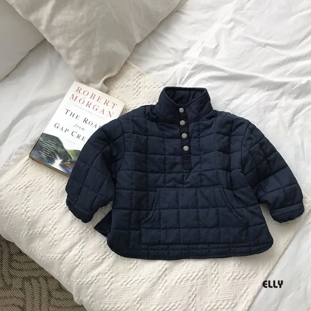 Ellymolly - Korean Children Fashion - #fashionkids - Atom Padding Half Zip-Up - 2