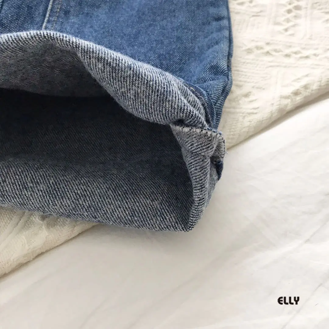 Ellymolly - Korean Children Fashion - #kidsshorts - Cow Denim Pants - 3