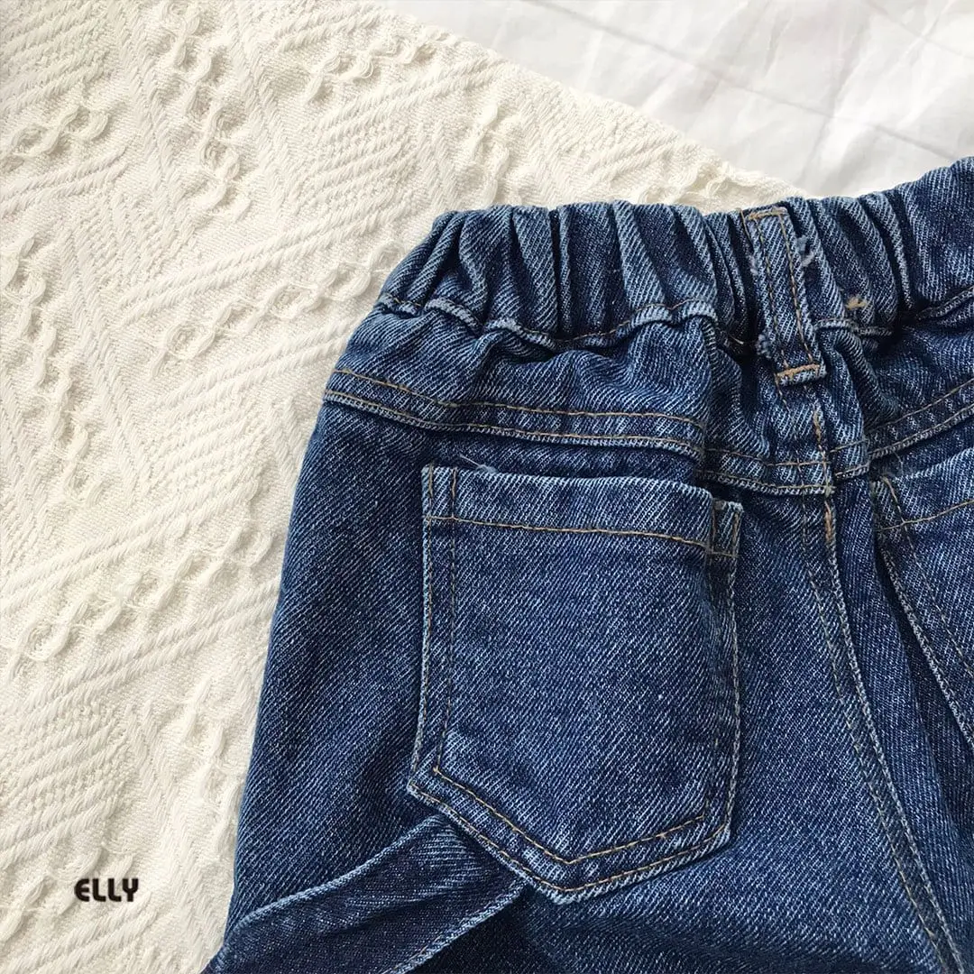 Ellymolly - Korean Children Fashion - #kidsshorts - Cow Denim Pants - 4