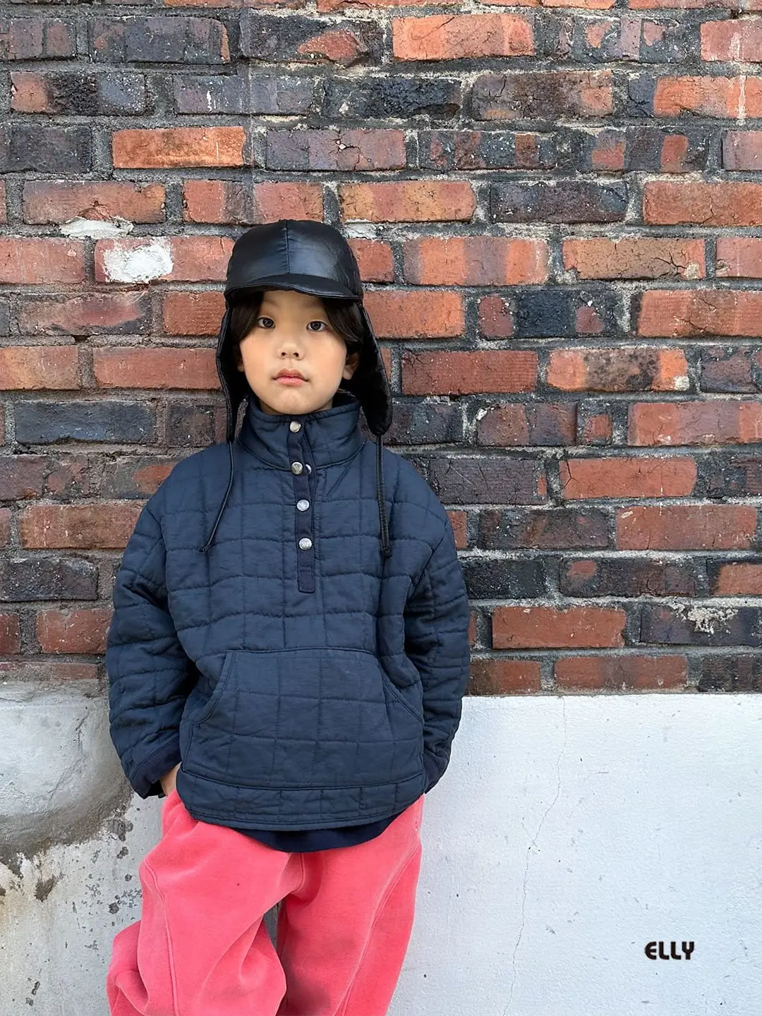 Ellymolly - Korean Children Fashion - #minifashionista - Atom Padding Half Zip-Up - 9