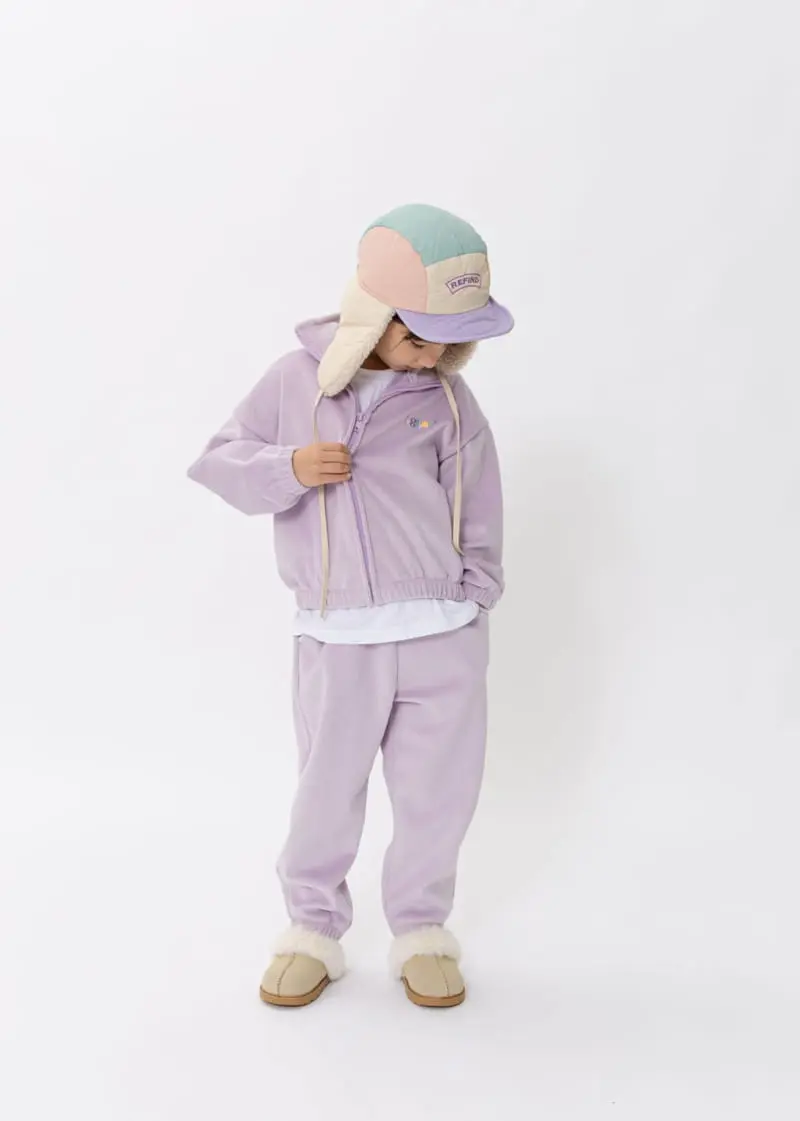 Fashion King - Korean Children Fashion - #stylishchildhood - Veloure Zip up Top Bottom Set - 4