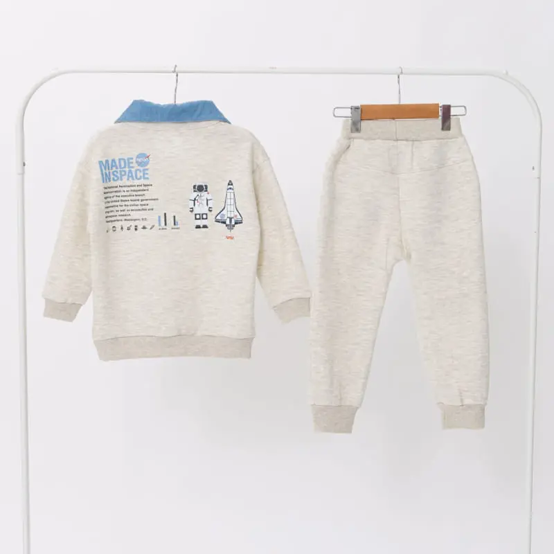 Fashion King - Korean Children Fashion - #childofig - Nasa  Half Open Top Bottom Set - 11