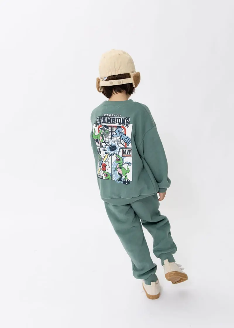 Fashion King - Korean Children Fashion - #childrensboutique - Hockey Dino Top Bottom Set - 4