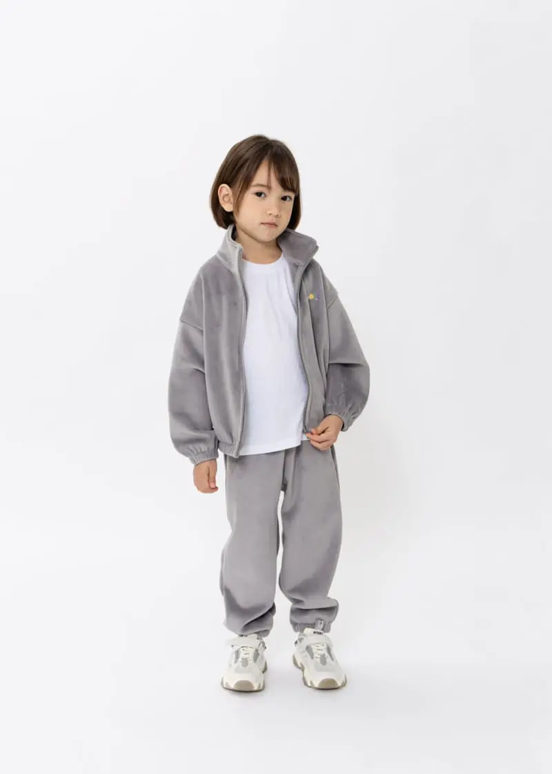 Fashion King - Korean Children Fashion - #discoveringself - Veloure Zip up Top Bottom Set - 7