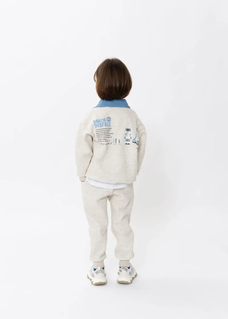Fashion King - Korean Children Fashion - #kidsshorts - Nasa  Half Open Top Bottom Set - 4