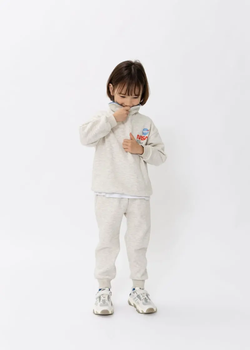 Fashion King - Korean Children Fashion - #kidzfashiontrend - Nasa  Half Open Top Bottom Set - 5