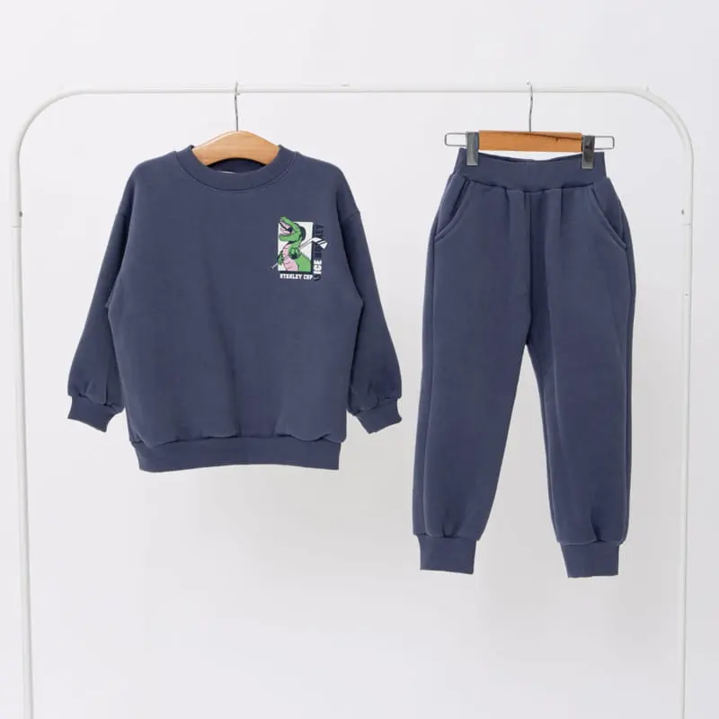 Fashion King - Korean Children Fashion - #littlefashionista - Hockey Dino Top Bottom Set - 11