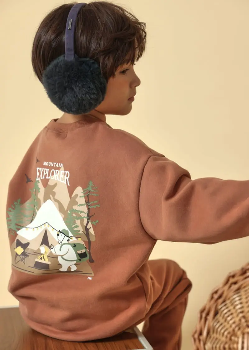 Fashion King - Korean Children Fashion - #littlefashionista - Mountain Bear Top Bottom Set - 8