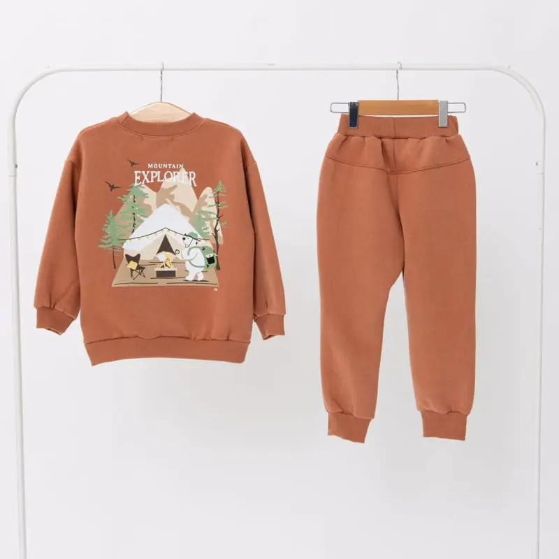 Fashion King - Korean Children Fashion - #minifashionista - Mountain Bear Top Bottom Set - 10