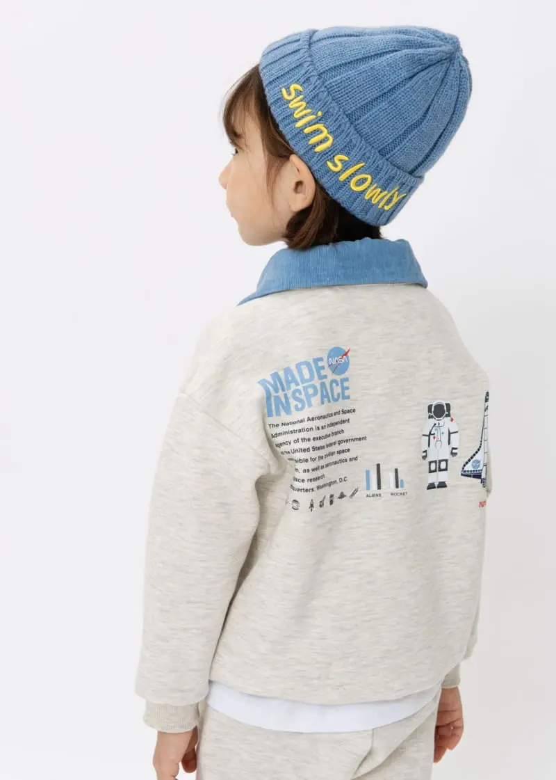 Fashion King - Korean Children Fashion - #minifashionista - Nasa  Half Open Top Bottom Set - 9