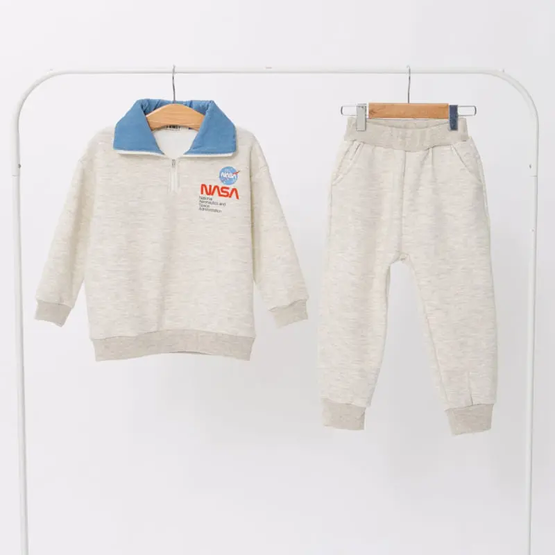 Fashion King - Korean Children Fashion - #prettylittlegirls - Nasa  Half Open Top Bottom Set - 10