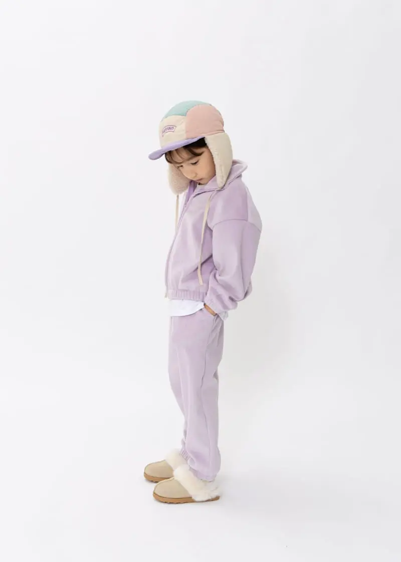 Fashion King - Korean Children Fashion - #stylishchildhood - Veloure Zip up Top Bottom Set - 3