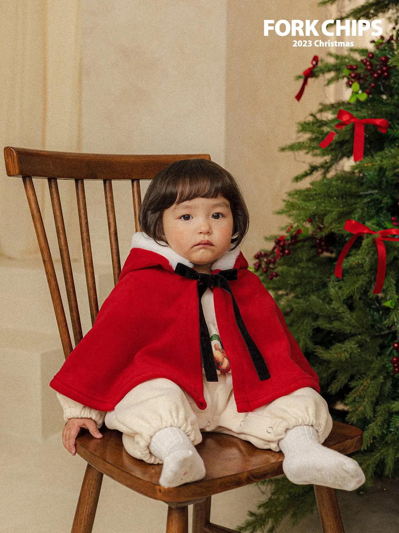 Fork Chips - Korean Baby Fashion - #babyboutique - Santa Cape - 11