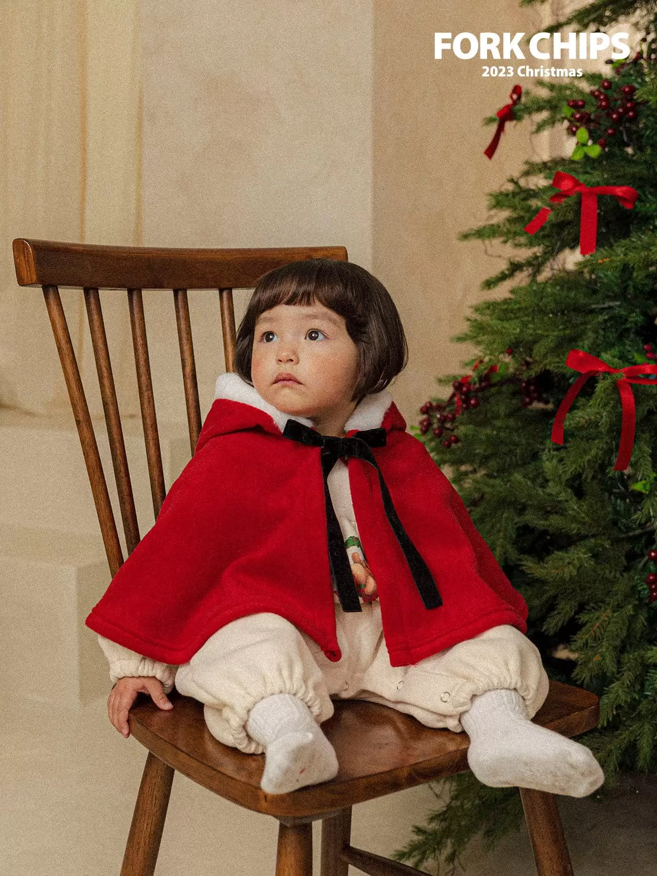 Fork Chips - Korean Baby Fashion - #babyboutiqueclothing - Santa Cape - 12