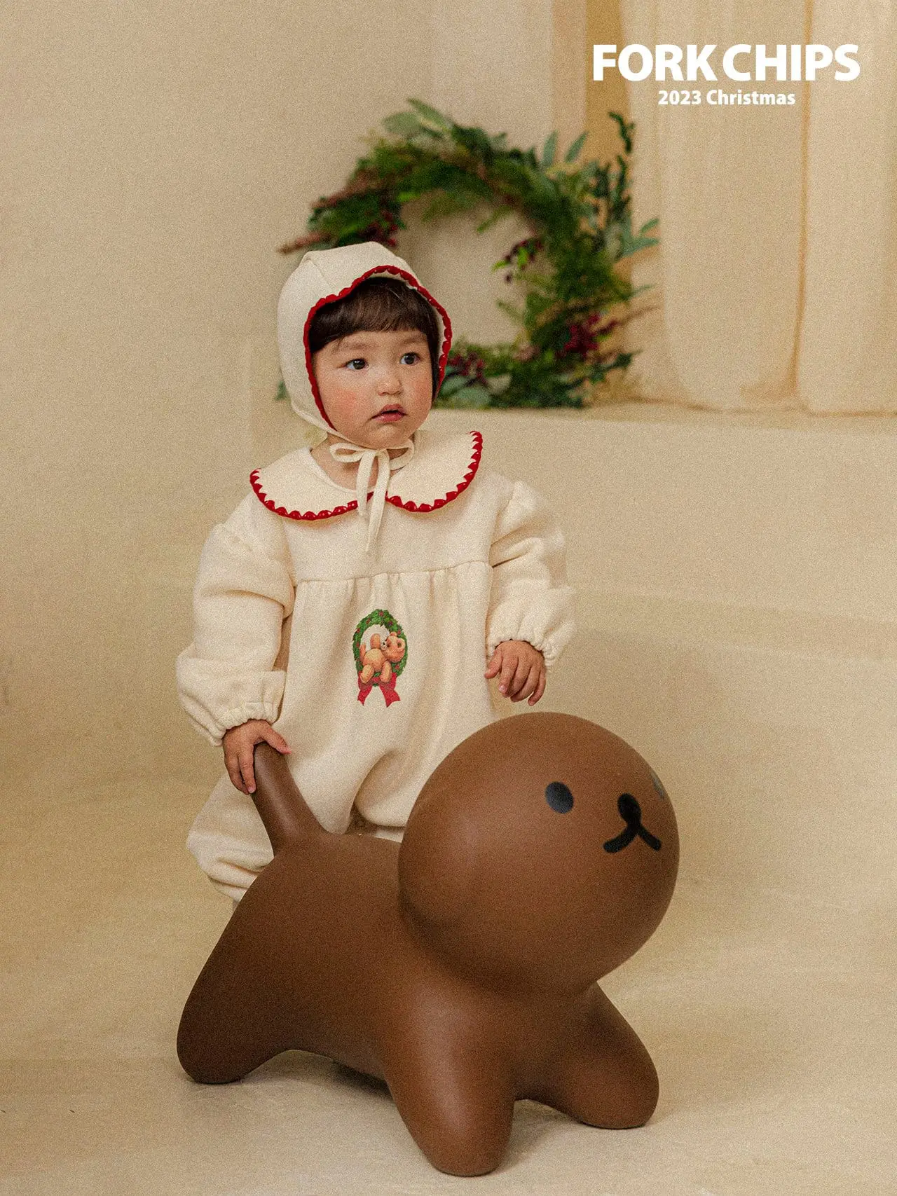 Fork Chips - Korean Baby Fashion - #babyootd - Tree Bonnet
