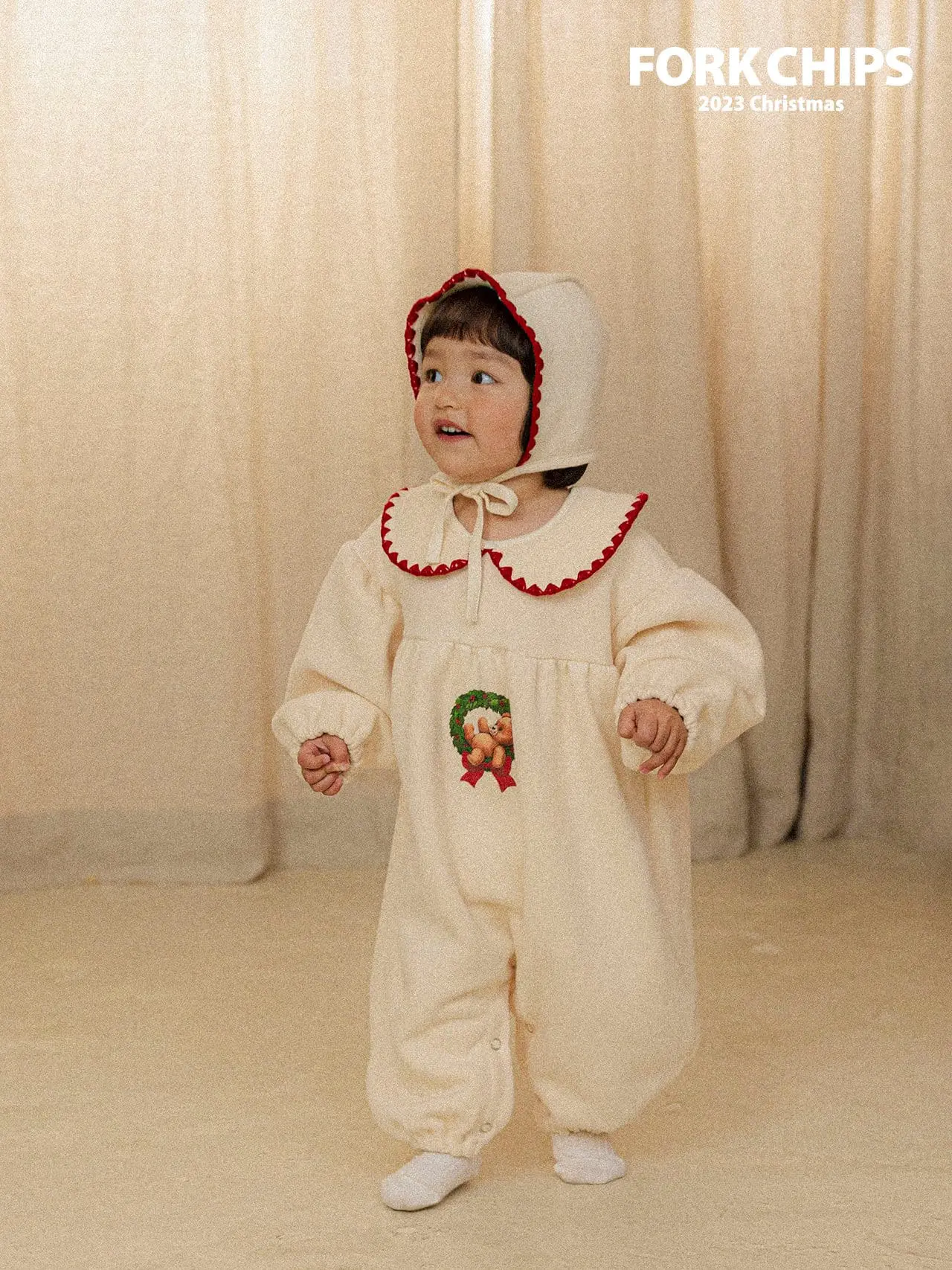 Fork Chips - Korean Baby Fashion - #babyoutfit - Tree Bonnet - 3