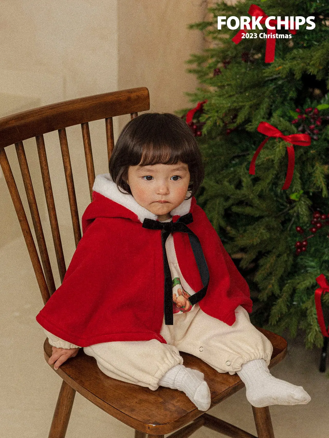 Fork Chips - Korean Baby Fashion - #onlinebabyshop - Santa Cape - 9