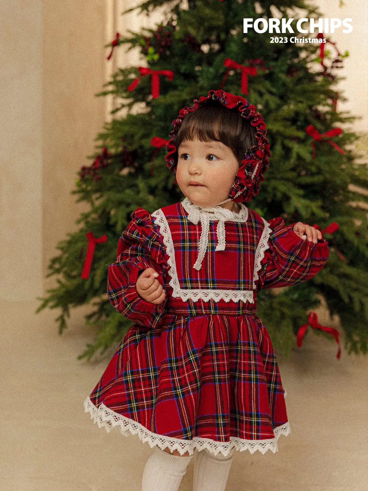 Fork Chips - Korean Children Fashion - #childofig - Check Frill Hair Band - 11